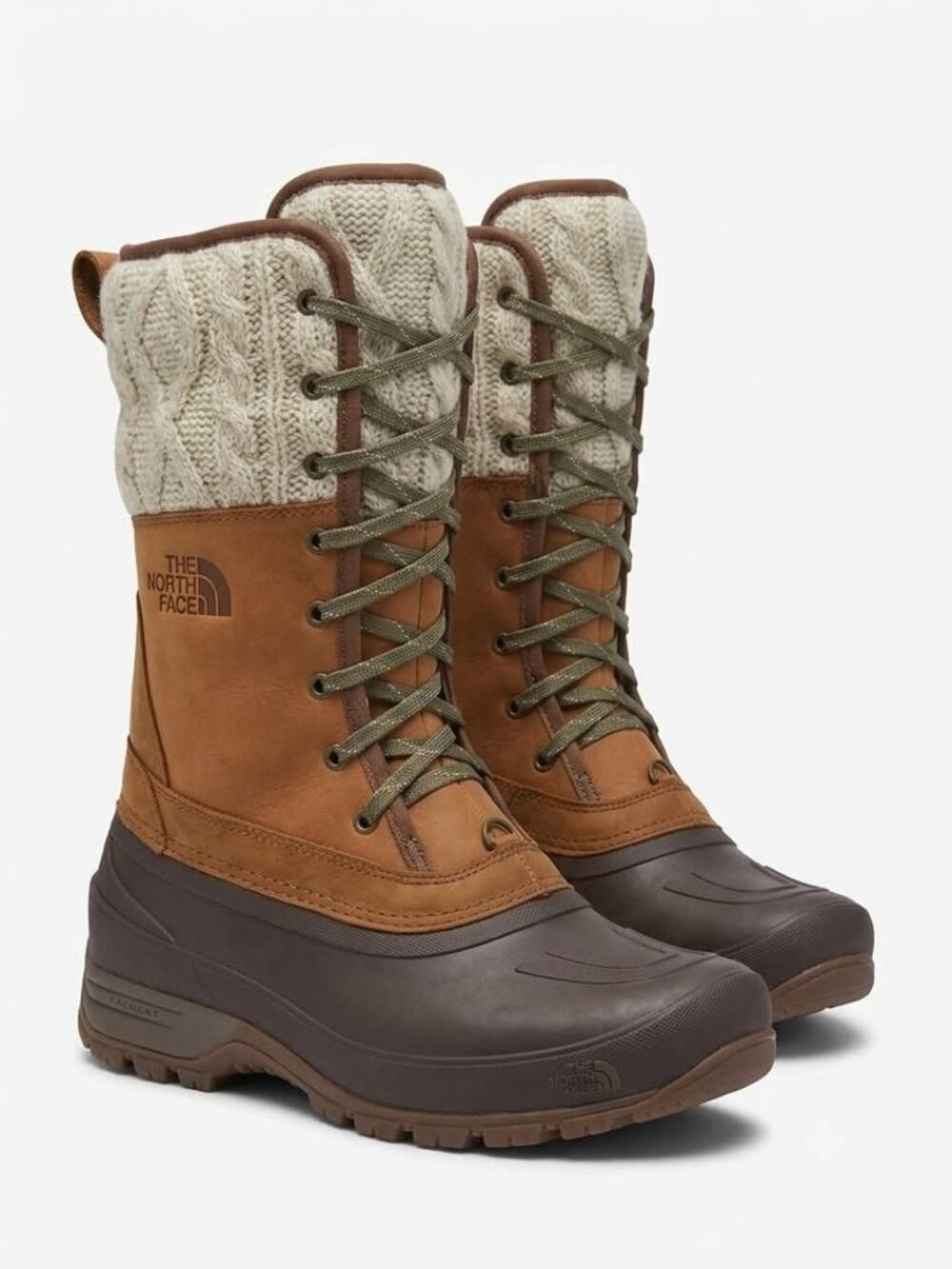The North Face Shellista Women’s Winter Boots: Brown Lace-Up Snow Boots